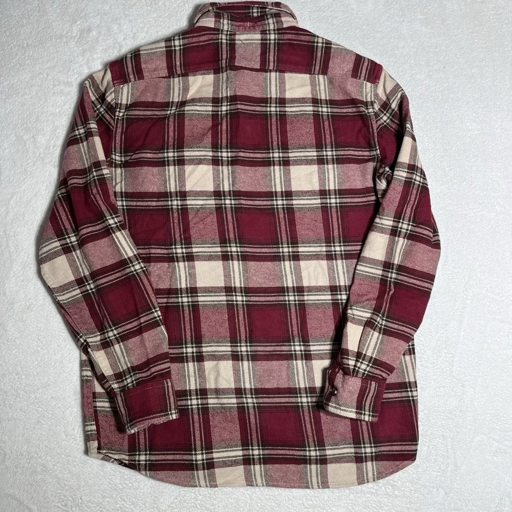 Banana Republic Men's M Heavyweight Shadow Plaid Flannel, Burgundy & Olive EUC